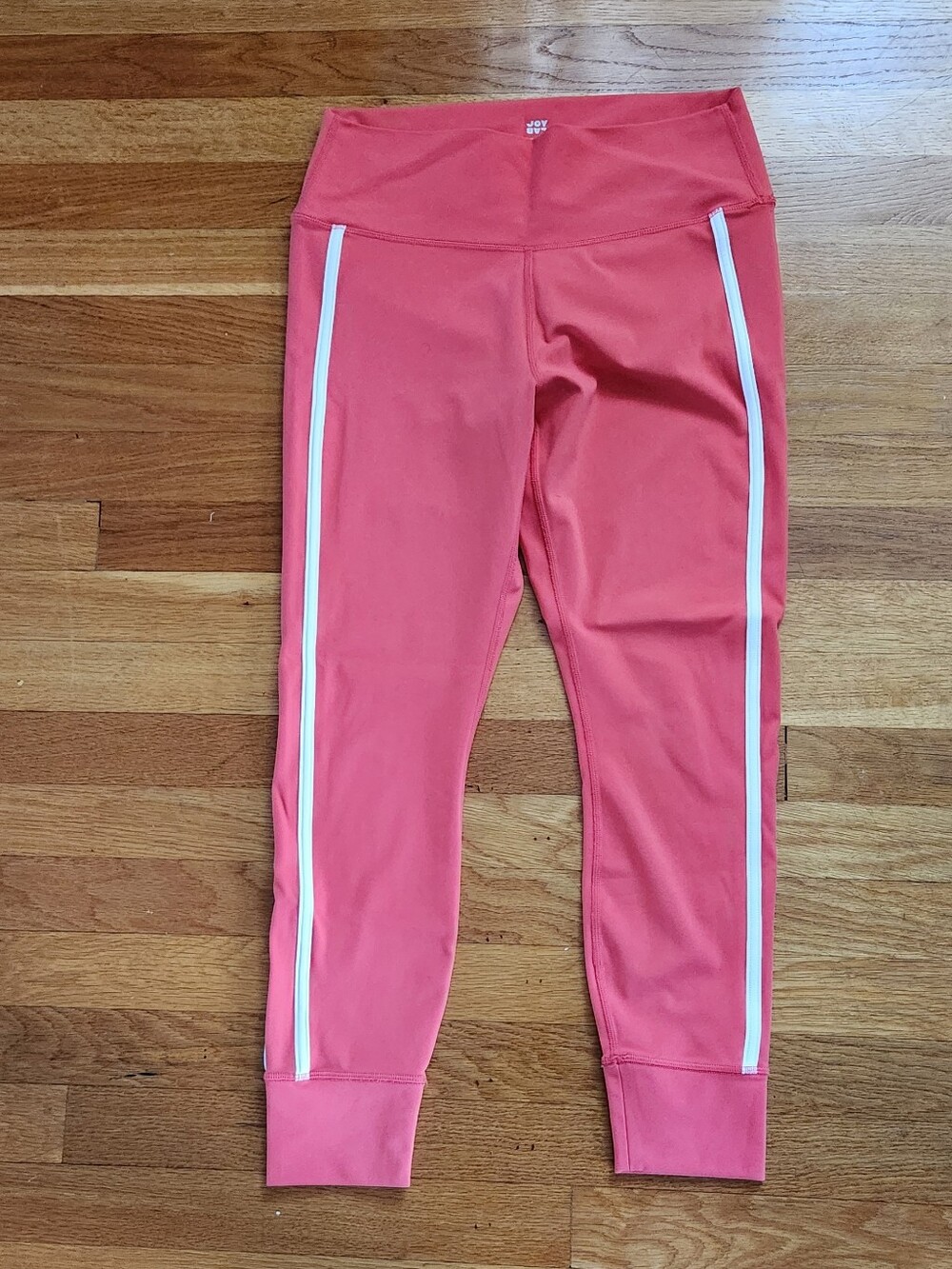 JoyLab Coral Pink Leggings with White Side Piping